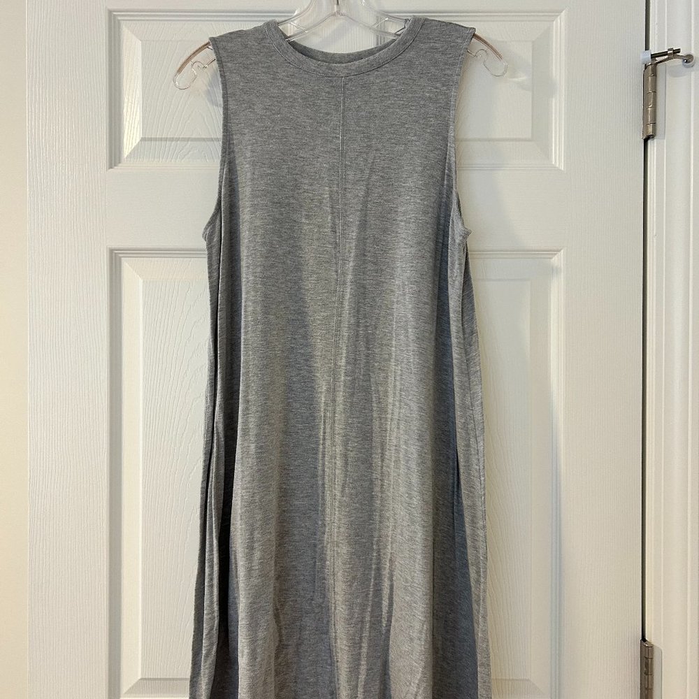 Grey T-Shirt Layering Dress Time and Tru Size Large Midi